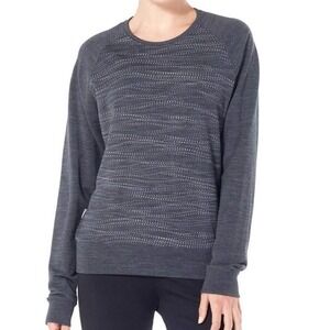 Icebreaker Grey Zoya Crew Drift Horizons Merino Wool Blend Sweatshirt Size XS